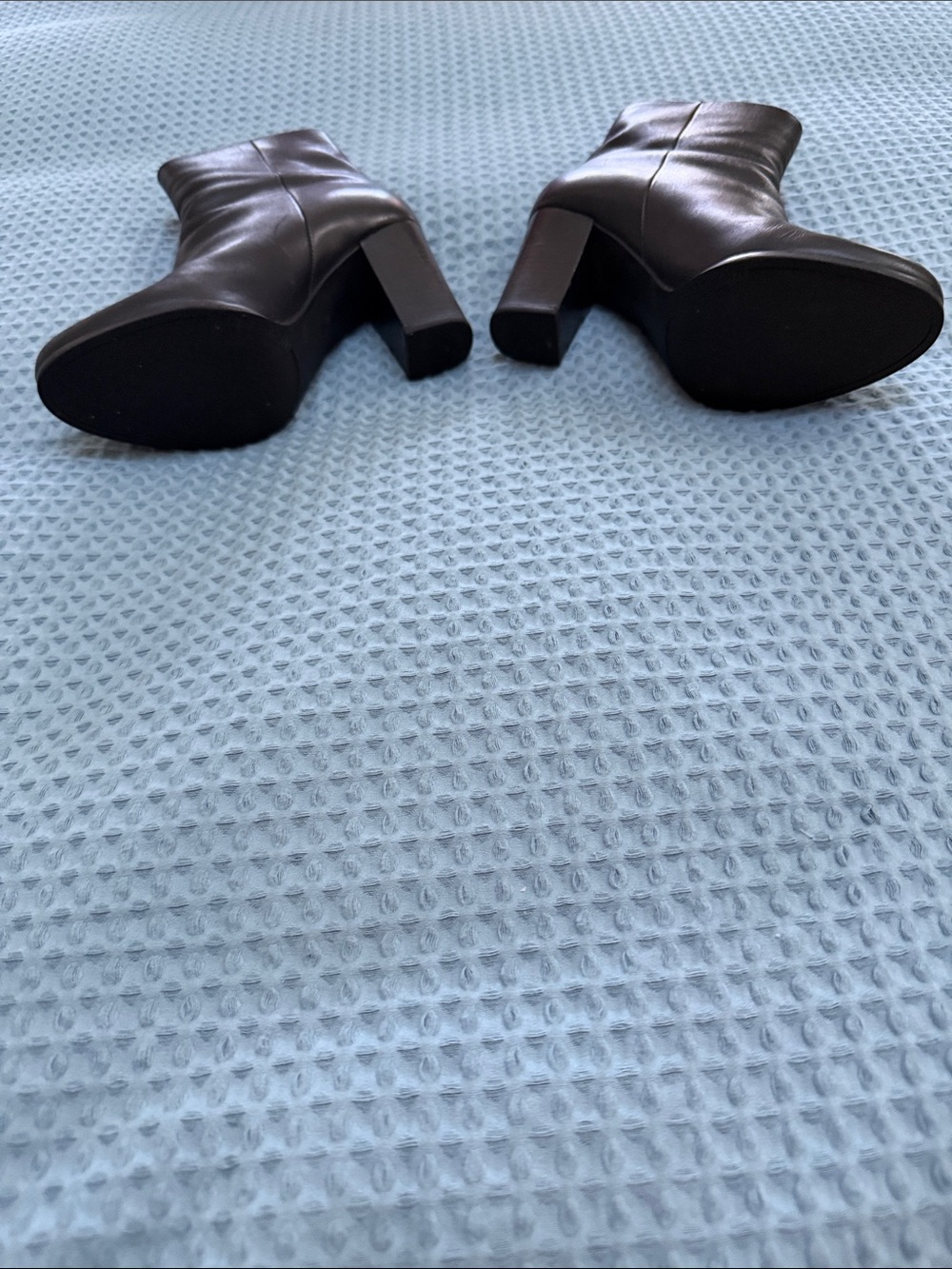 Michael Kors Black Leather Ankle Booties with Gold Zip Detail - Picture 2 of 2
